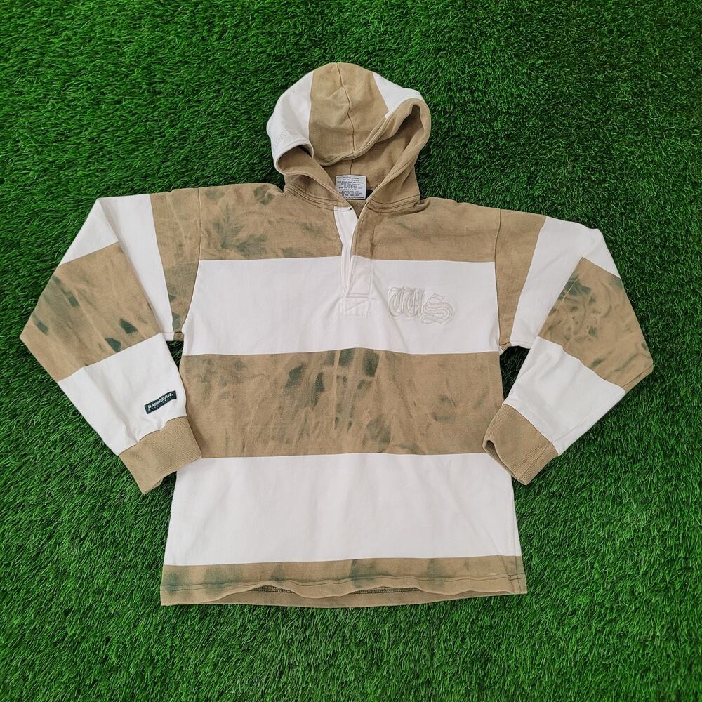 Barbarian Rugby Striped Hoodie S/M 21x25 Baggy Cropped